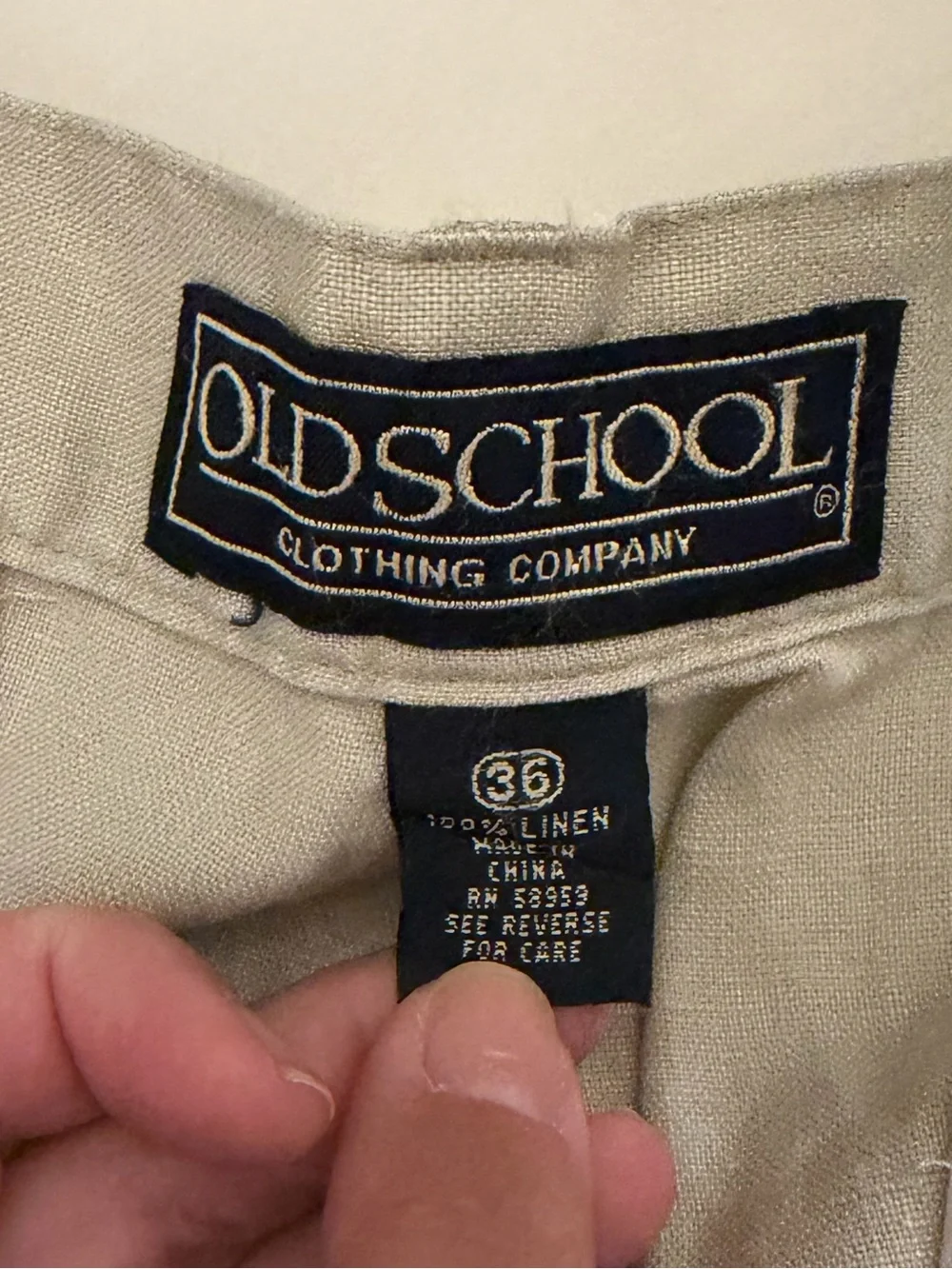 Men's Lightweight Khaki Chinos - 100% Linen